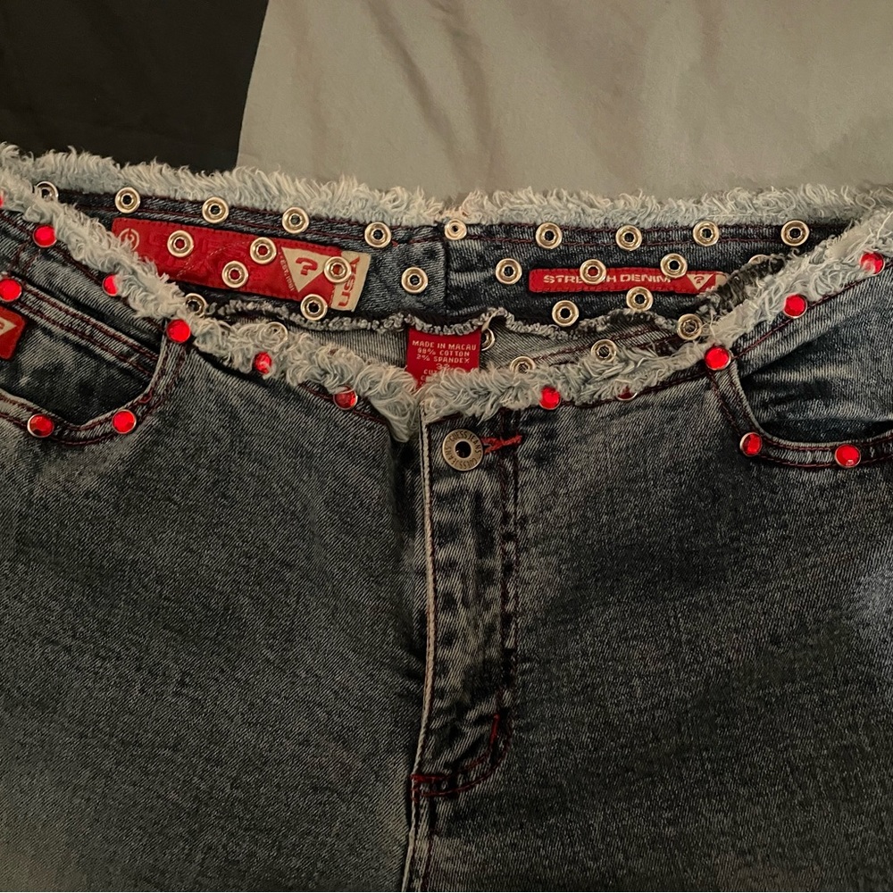 Vintage 2000 Guess jeans. Size 32 low rise Rhinestone detailing